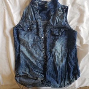 M jean tank button up